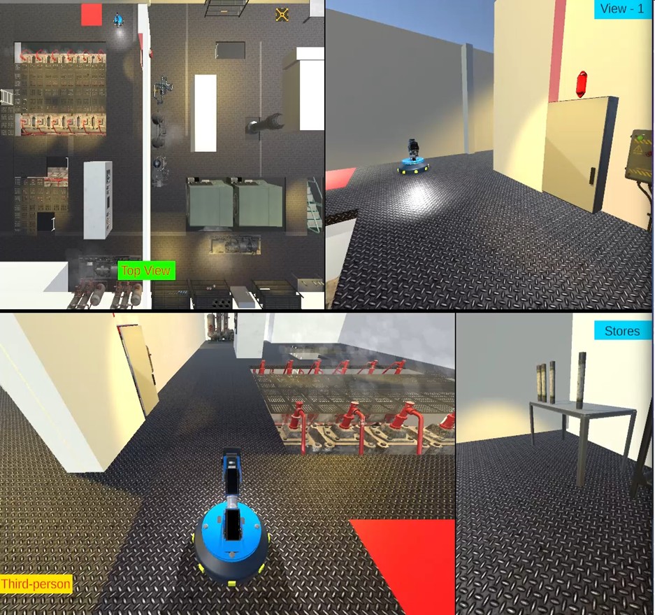 Simulation of shipboard environment showing a UGV