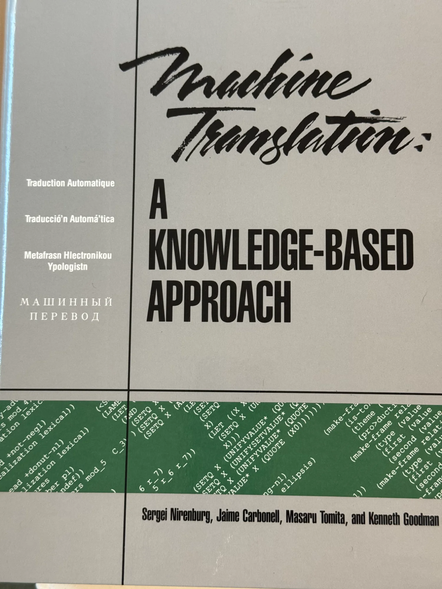 Machine Translation: A Knowledge-Based Approach